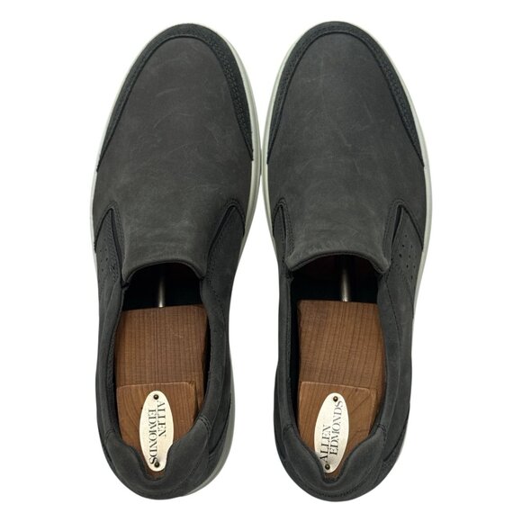 Ecco Mens Gray Slip-On Leather Shoes Sz 46-12 US Danish Design Casual Sneakers - Picture 2 of 14